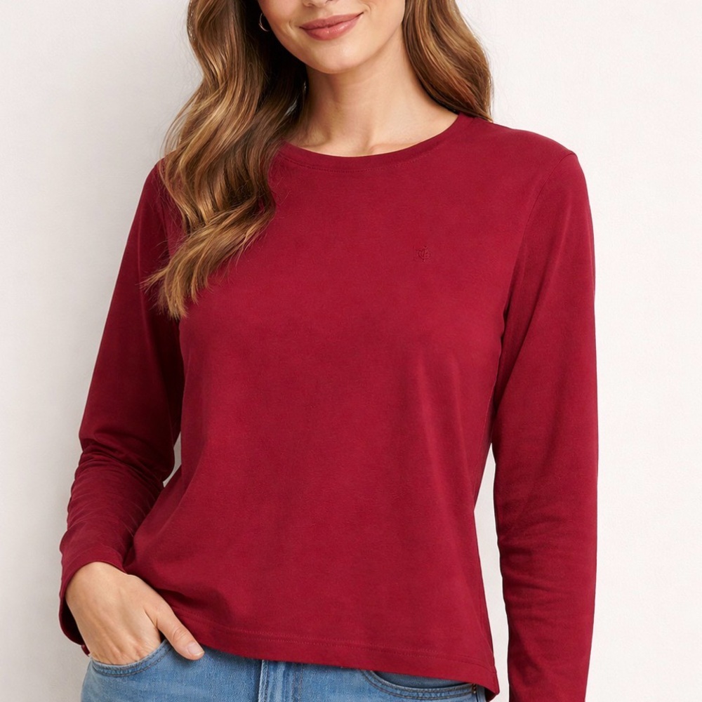 Lauren Ralph Lauren Burgundy Long Sleeve Tee Size L